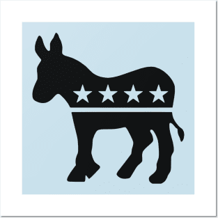 Democrat Donkey Black Posters and Art